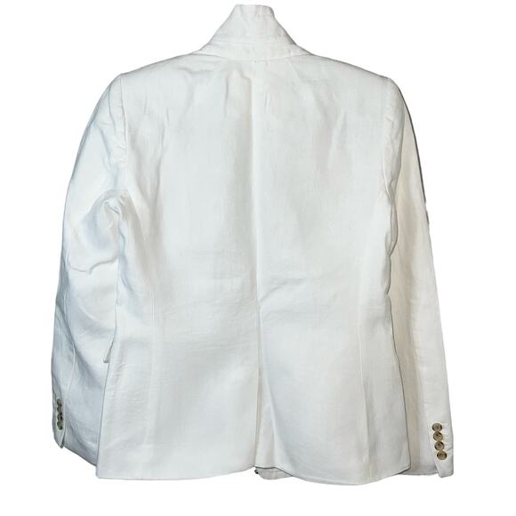 J.Crew White 100% Linen Blazer Jacket – Size 6 – Resort Chic Coastal Classic - Picture 7 of 17